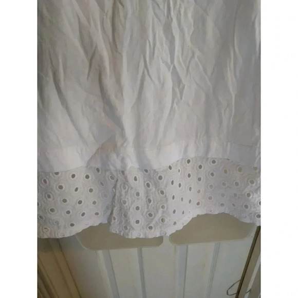 Lane Bryant Top White Eyelet Neck And Hem Sz 20 Bust 40 Length 27 Milkmaid Peasa - Picture 6 of 9